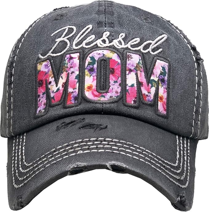 Funky Junque Distressed Vintage Baseball Cap - Embroidered Patch Women's Hat - Holiday, Lifestyle & Patriotic Designs