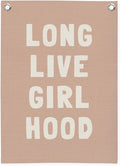 Long Live Girlhood Linen Canvas Banner, Girls Room Decor, Girls Nursery Decor by Unknown