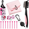 Liliful 12 Pcs Golf Accessories Kit, Include Golf Ball Bag with Hook Towel Tees Magnetic Ball Marker Divot Tool Cleaner Brush for Women Man Gifts