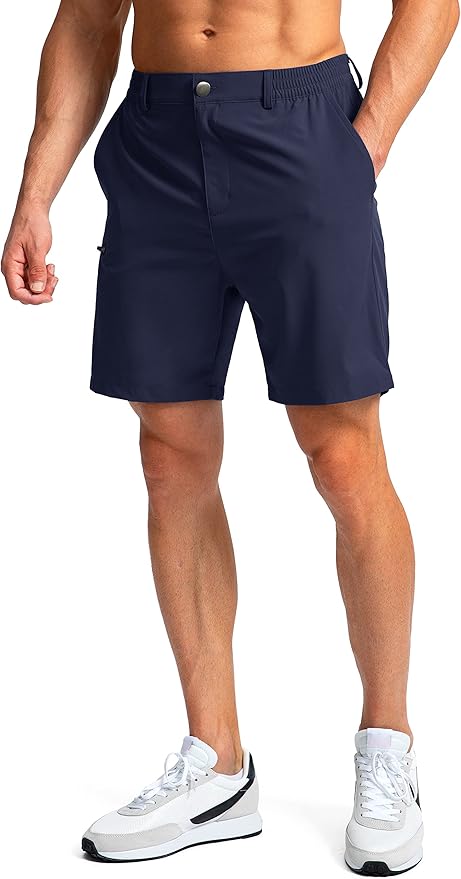 Pinkbomb Men's Golf Shorts with 6 Pockets Stretch Quick Dry Hiking Work Dress Shorts for Men