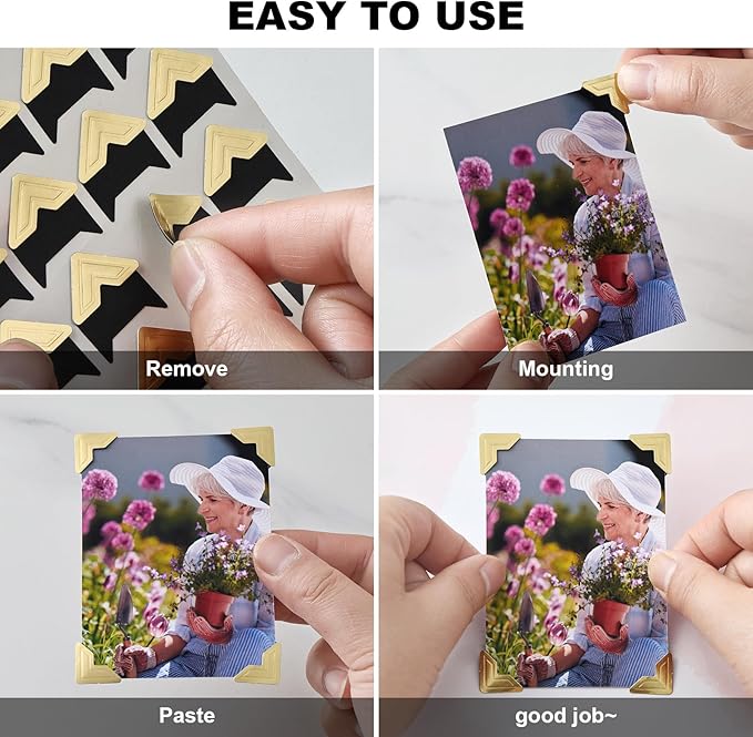 CHIALLCO Photo Corners 120 Pcs Gold Self-Adhesive Picture Mounting Corner - Image 7