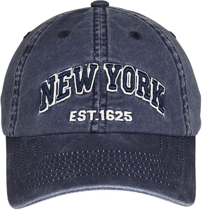 Elidan NY Dad Hat New York EST.1625 Cotton Cap, Adjust Buckle Strap, Unstructured Low-Profile NY Baseball Cap for Men & Women