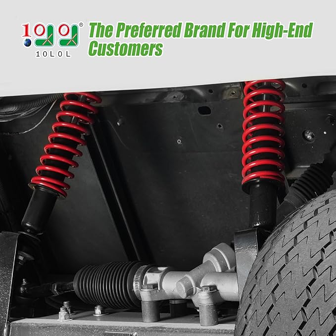 10L0L Heavy Duty Coil Springs Golf Cart Front/Rear Shock Absorber Kit for EZGO TXT, Medalist 1994-up Gas or Electric, OEM# 70928-G01 70630-G01 76418-G01 70248-G01 70324-G01 76419-G01 (Red)