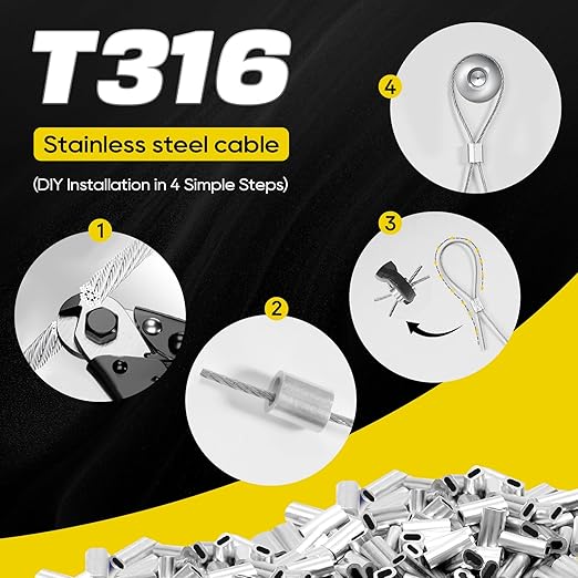 316 Stainless Steel Cable, 200FT 1/32IN Wire Rope 7 * 7 Strand - Image 6