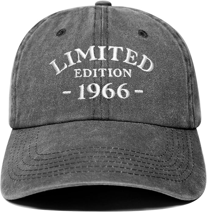 60th Birthday Gifts for Men Women, 60 Year Old Gifts Ideas, Adjustable Washed Cotton Embroidered Baseball Cap