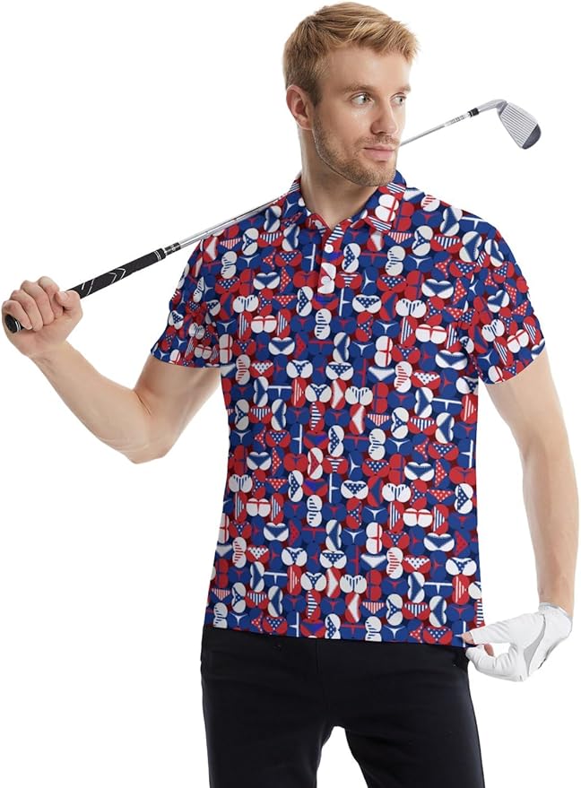 Mens Golf Shirts Golf Polo Shirts for Men Short Sleeve Polo Shirts Golf Gifts