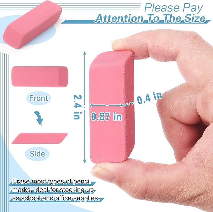 ZZTX 12 Pack Pink Erasers Pencil Erasers - Image 3