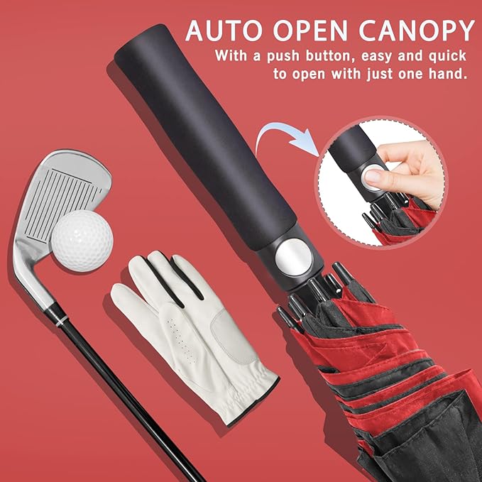 ZOMAKE Golf Umbrella Windproof, Extra Large Oversized Heavy Duty Double Canopy for Rain, Sports Games & Push Cart(51/54/62/68/72Inch)