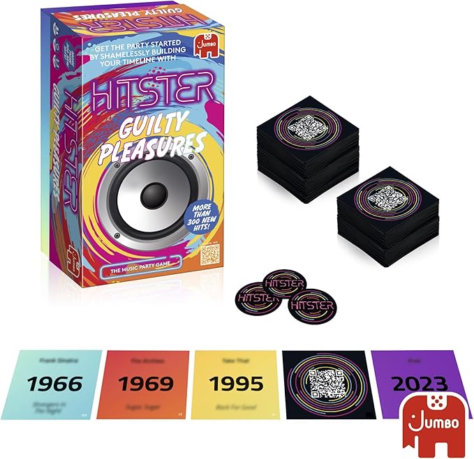 Jumbo Hitster - Guilty Pleasures, Fun Music Quiz Card Game, 2-10 Players - 300 - Image 3