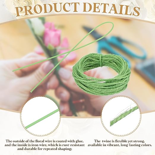 uxcell 100Pcs 2 Gauge Floral Wire, 15.75" Length Flower Stem Wires - Image 3