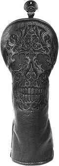 Craftsman Golf Skull Skeleton Black Golf Club Head Covers Headcover for Woods Driver and Hybrids Irons