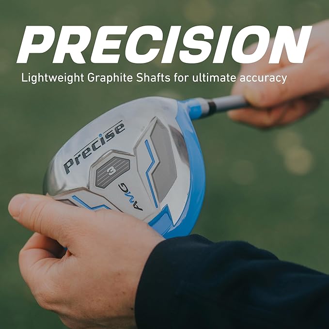 Precise AMG Women's Golf Clubs Full Set – Petite, Regular & Tall Sizes | Beginner & Intermediate | Right Handed | Driver, Fairway, Hybrid, Irons, Putter & Stand Bag