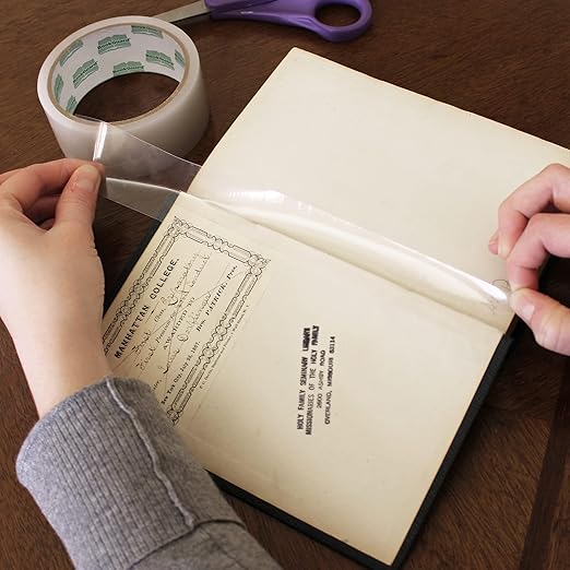 BookGuard 1.5 Inch Transparent Bookbinding Tape, Stretchable and Clear - Image 5
