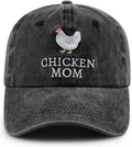 Chicken Mom and Chicken Dad Hat for Women Men, Funny Adjustable Cotton Embroidered Farm Hen Lovers Baseball Cap