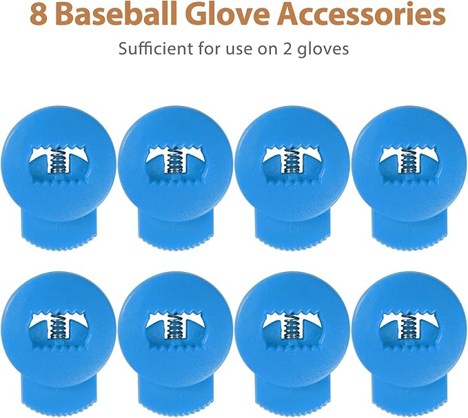 Glove Locks, 8-Pack Baseball/Softball Glove Lace Locks – Vibrant Colors, No Retie Knots, Spring-Lock Tech, Durable Design.