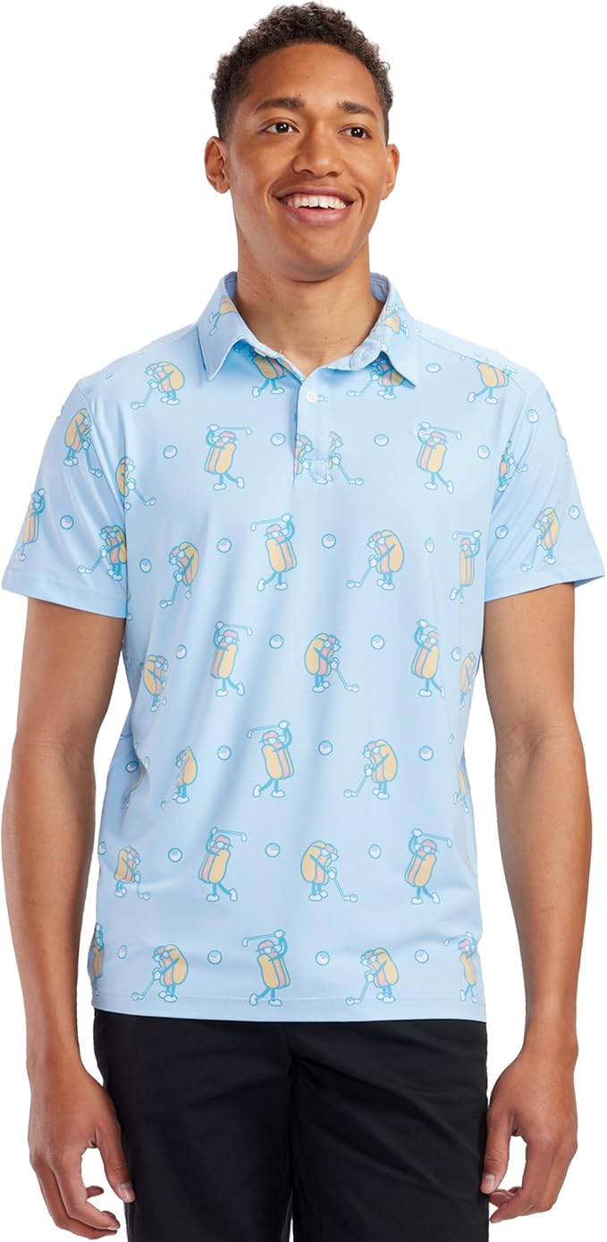 Tipsy Elves Men's Performance Golf Shirt - 4-Way Stretch, Quick Dry, Athletic Cut - Golf Polo