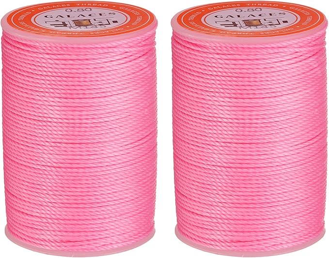 uxcell Round Leather Sewing Waxed Thread, 55m / 60 Yards Polyester Wax String by uxcell