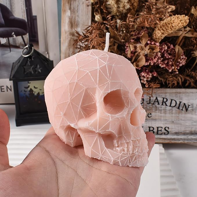 Skull Head Candle Mold by ESEDAGESiliconeMold