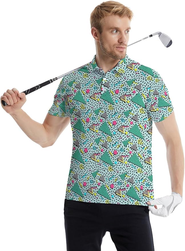 Mens Golf Shirts Golf Polo Shirts for Men Short Sleeve Polo Shirts Golf Gifts