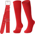 Baseball Socks and Belt for Youth Adult Softball Socks Combo Elastic Waist Belt for Men Kids Boys Girls Women JASGOOD