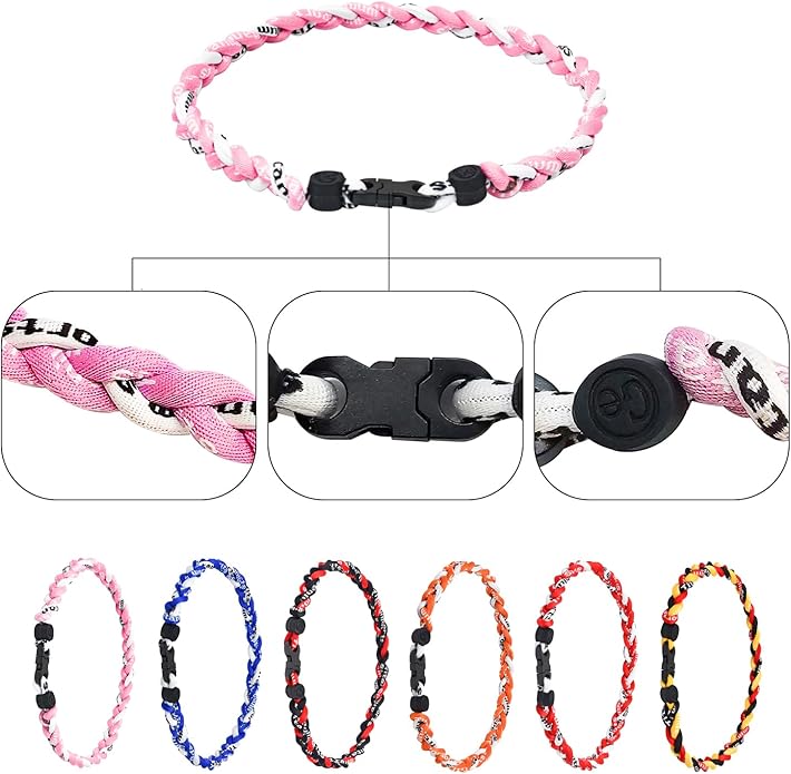 18inch Baseball Necklace,Fashion Tri-Braided Rope Tornado Necklace for Sports Fan