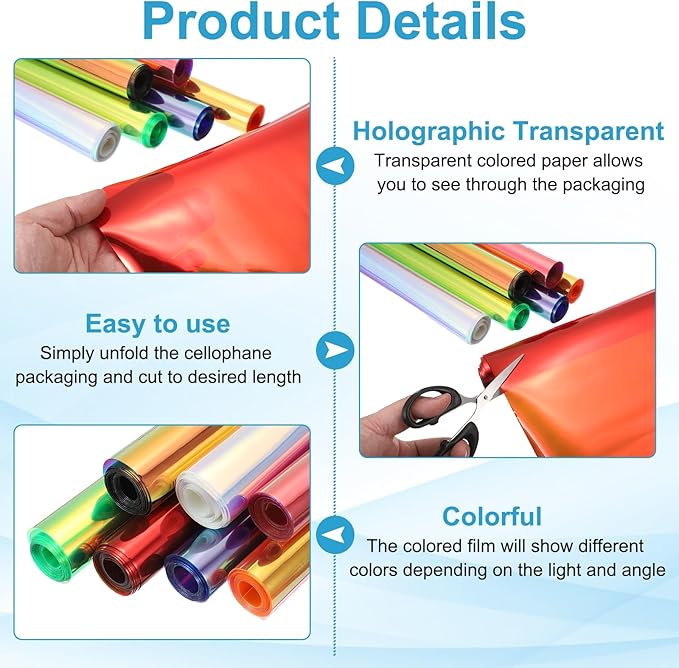 MECCANIXITY Holographic Clear PVC Vinyl Film Holographic PVC Fabric Waterproof - Image 3