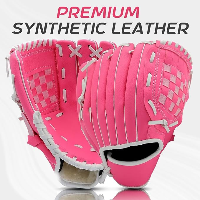Baseball Glove + Ball Sets, Softball Glove, Baseball Mitt, 10.5''-12.5'' for Youth/Adult Training and Beginner Play, Synthetic Leather Softball Mitt