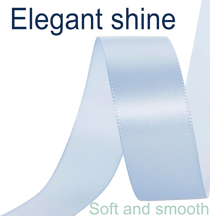 1 Inch Baby Blue Ribbon, 50 Yards Craft Polyester Satin Ribbon Perfect - Image 3