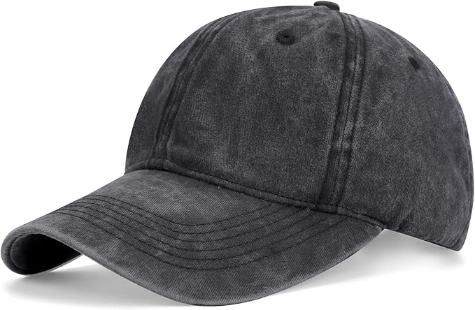 Oversize XXL Baseball Cap for Big Heads 23.6"-25.6", Extra Large Cotton Baseball Hat, Plus Size Unstructured Dad Hats