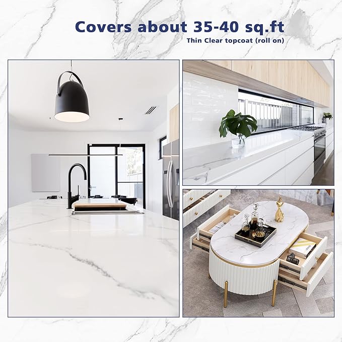 NADAMOO White Marble Countertop Paint Kit - Image 6