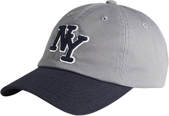 NY 3D Embroidered Cotton Dad Hat – New York Baseball Cap, Adjustable Metal Buckle Strap, Unstructured Low-Profile Style