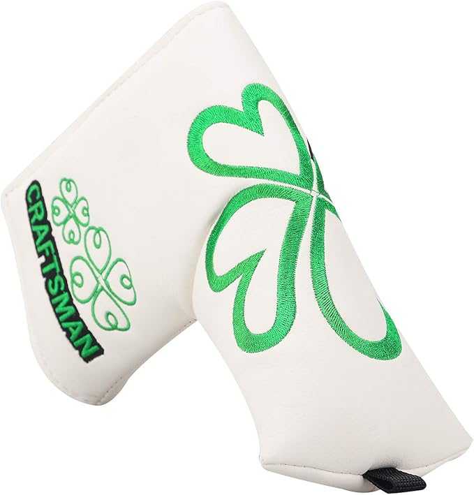 Craftsman Golf Green Lucky Clover Driver Wood Hybrid Headcover Blade Mallet Putter Cover for Scotty Cameron Taylormade Odyssey Also for Custom Version with Your Name Stitched