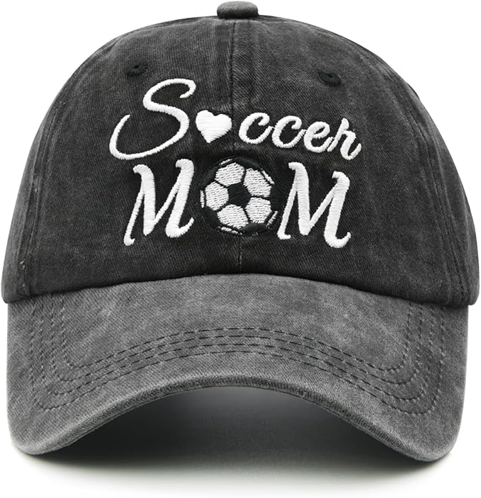 Waldeal Women's Adjustable Embroidered Soccer Mom Hat Washed Baseball Dad Cap