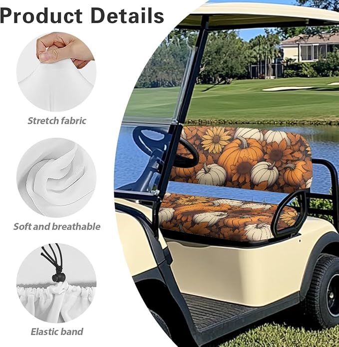 Yewatlles American Flag Deer Club Car Seat Covers, Golf Cart Seat Covers for Club Car Seat, Seat Cover with 2025 Fashion Printed Comfortable/Easy to Clean