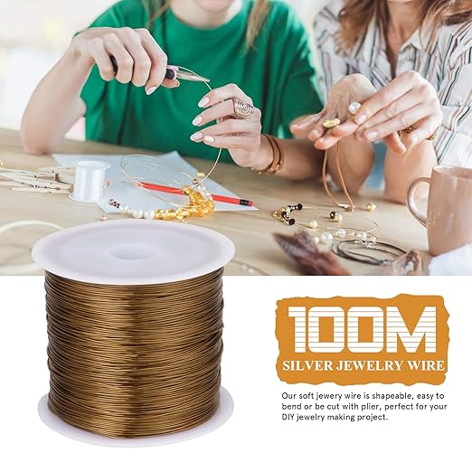 328FT Jewelry Wire 28 Gauge Tarnish-Resistant Copper Beading Wires Roll Bulk - Image 2