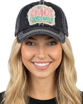 Funky Junque Distressed Vintage Baseball Cap - Embroidered Patch Women's Hat - Holiday, Lifestyle & Patriotic Designs