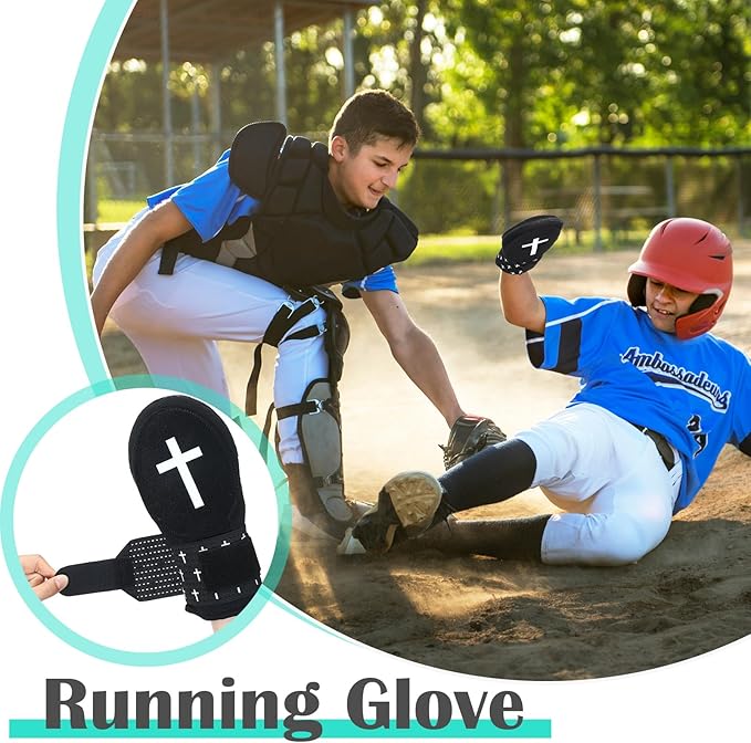 Geyoga Christian Sliding Mitt Cross Baseball Softball Religious Glove Sliding Mitt Baseball Guard Accessories and Protective Gear Left/Right Hands - Hand and Wrist Protection