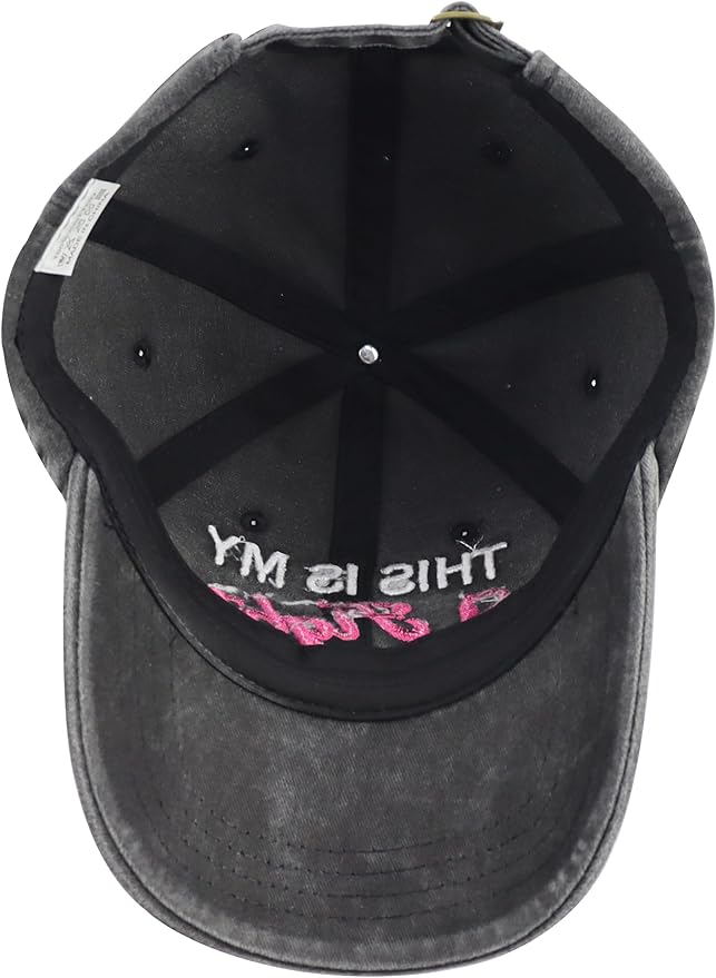 This is My Fight Hat, Adjustable Cotton Embroidered Pink Ribbon Breast Cancer Baseball Cap