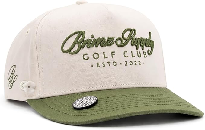 BRIMZ Cotton Golf Hat with Magnetic Brim & Tee Holder - Snapback Golf Cap for Men & Women - Magnetic Brim for Ball Marker