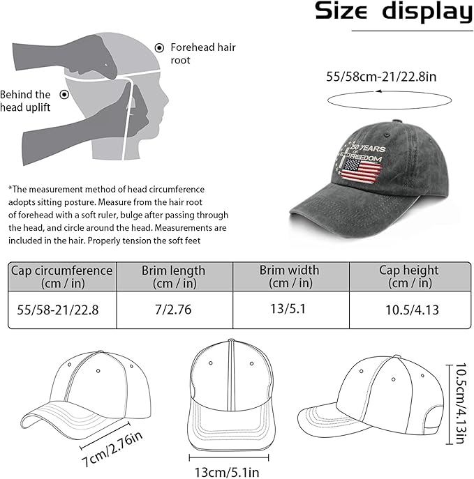 US 250th Anniversary Hat, Patriotic Embroidered Cap, 1776-2026 Freedom Celebration, 250 Years American History Gift Patriots