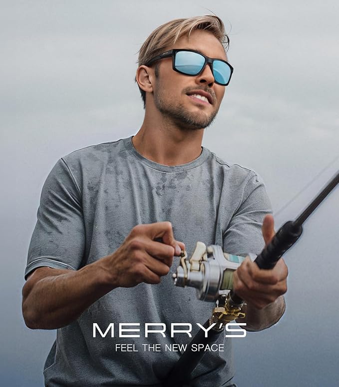MERRY'S Sports Polarized Sunglasses For Men Women Cycling Running Driving Golf Fishing UV400 Protection S9266