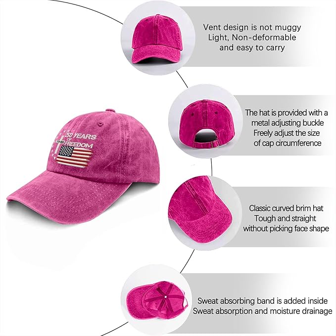 US 250th Anniversary Hat, Patriotic Embroidered Cap, 1776-2026 Freedom Celebration, 250 Years American History Gift Patriots