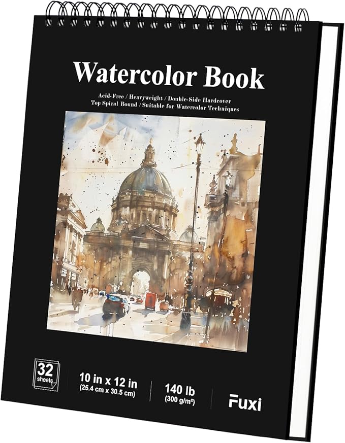 Watercolor Sketchbook 10"x12", 32 Sheets Water Color Paper, 140lb/300gsm by SketchBook