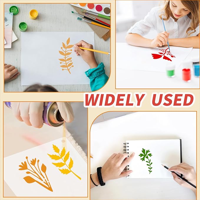 60 Pcs Flower Stencils for Painting, Reusable Small Craft Stencils for Wood - Image 4