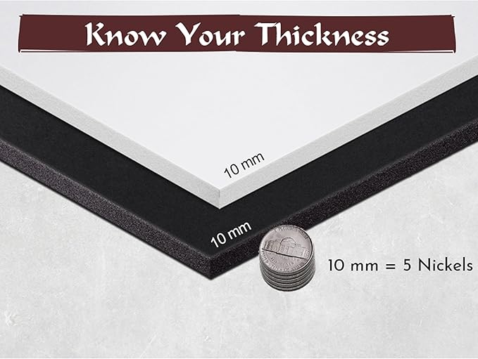 Shape Retention EVA Cosplay Foam 10mm 14x39 inch White or Black High Density - Image 3
