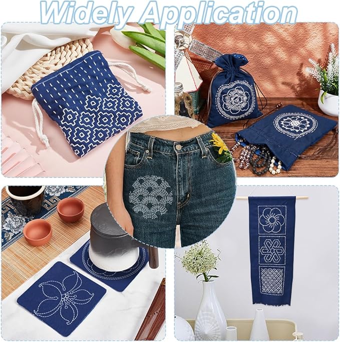 FREEBLOSS 12Pcs Sashiko Stencils Sashiko PET Template Drawing Line Template - Image 5