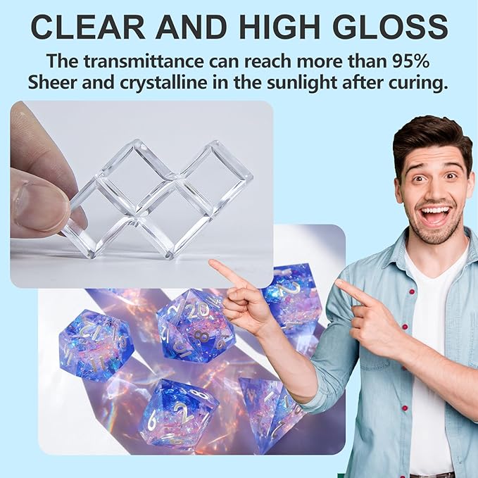 JDiction UV Resin, 1000g High Gloss Clear Solar Cure Sunlight Activated Glue - Image 3