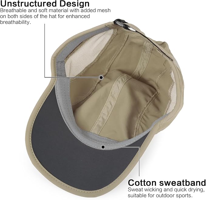 HH HOFNEN Quick Dry Baseball Cap Unstructured Running Cap Water-Resistant UPF 50+ Mesh Golf Sun Hats for Men Women
