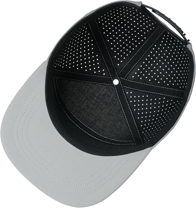 FEINION Men Flat Brim Adjustable Performance Hat Snapback Laser Perforated Baseball Cap