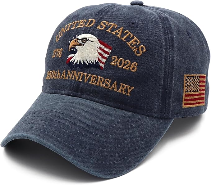 United States 250th Anniversary Hat, USA Baseball Cap 1776-2026 American Eagles Hat Patriotic Embroidered Hats for Men Women